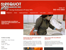 Tablet Screenshot of pequotappliances.com